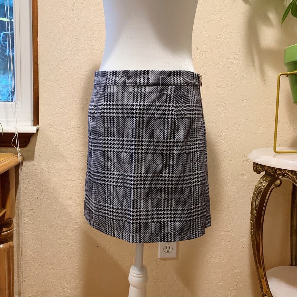 Forever 21 Black White Plaid Mini Skirt Size 28